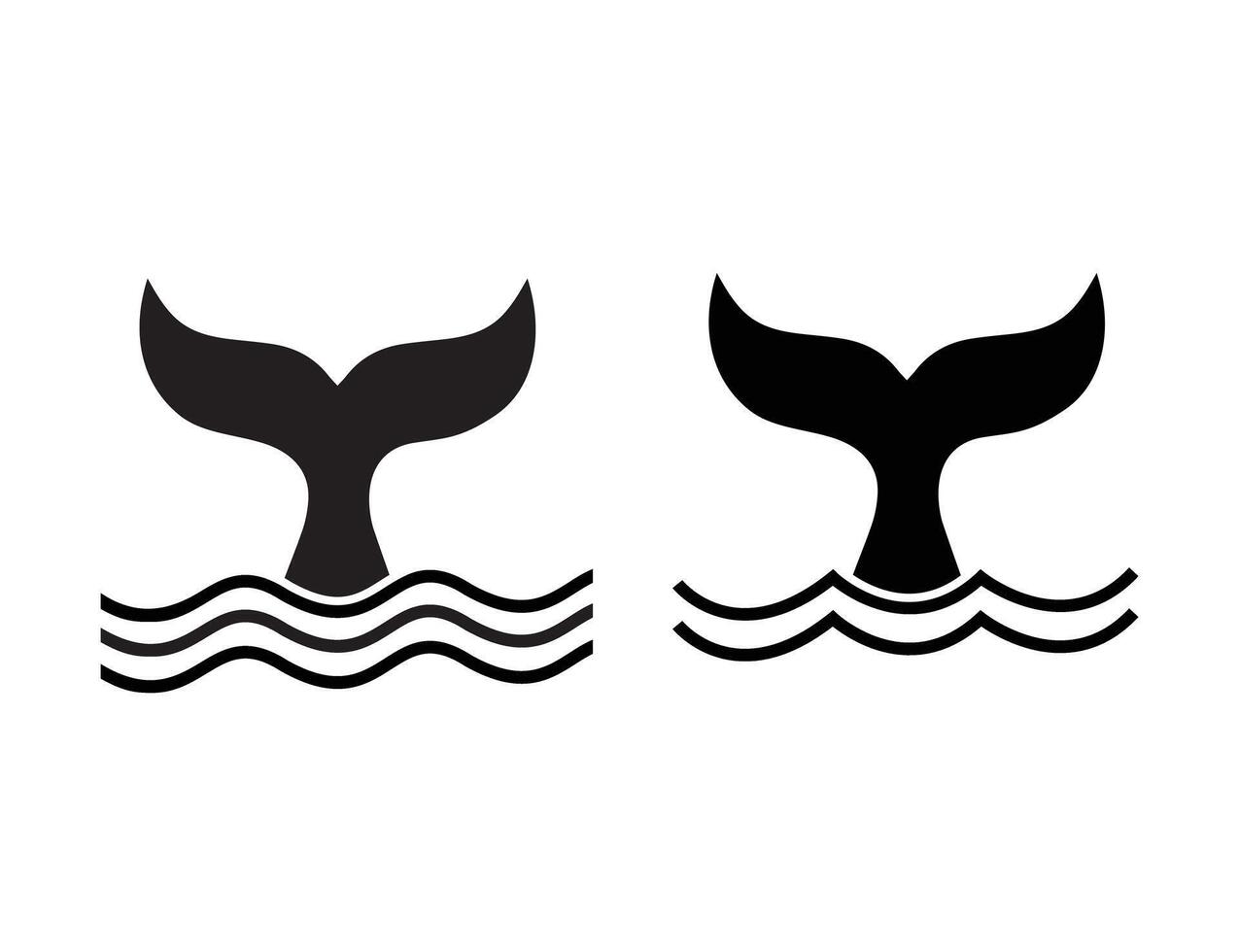 Whale tail icon set, illustration vector