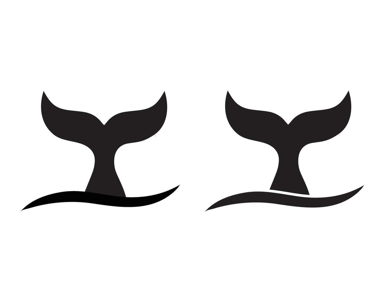 Whale tail logo design, illustration vector