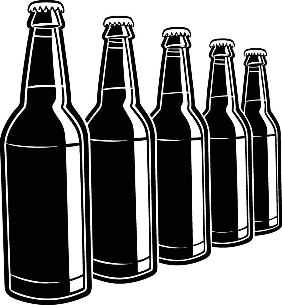 A Beer Set Of Silhouette Icon Design vector