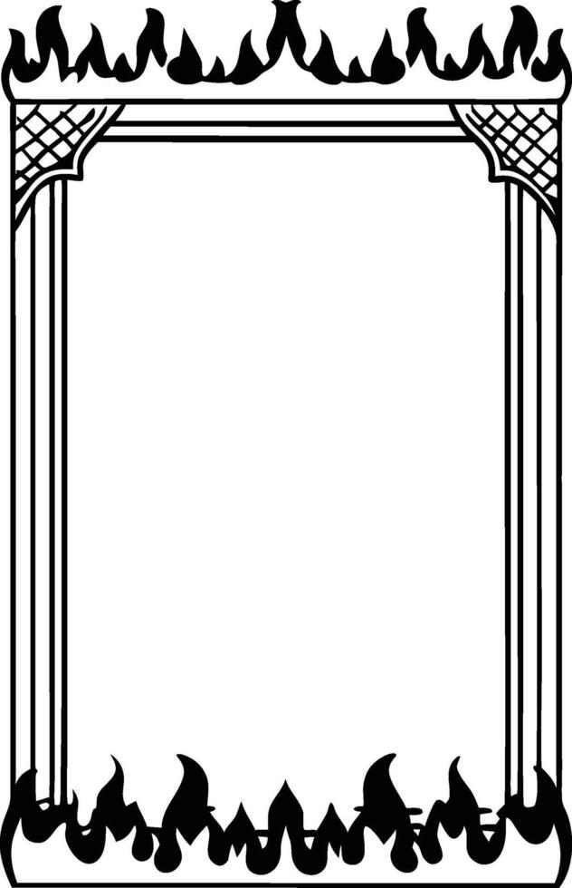 Fire Frame Art Set Of Silhouette Icons vector