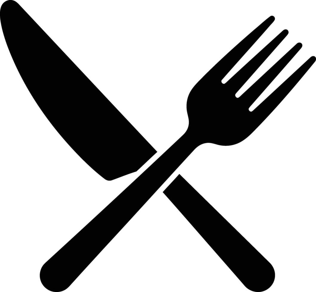Elegant Knife Fork Icon for Kitchen Dining and Restaurant Graphics vector