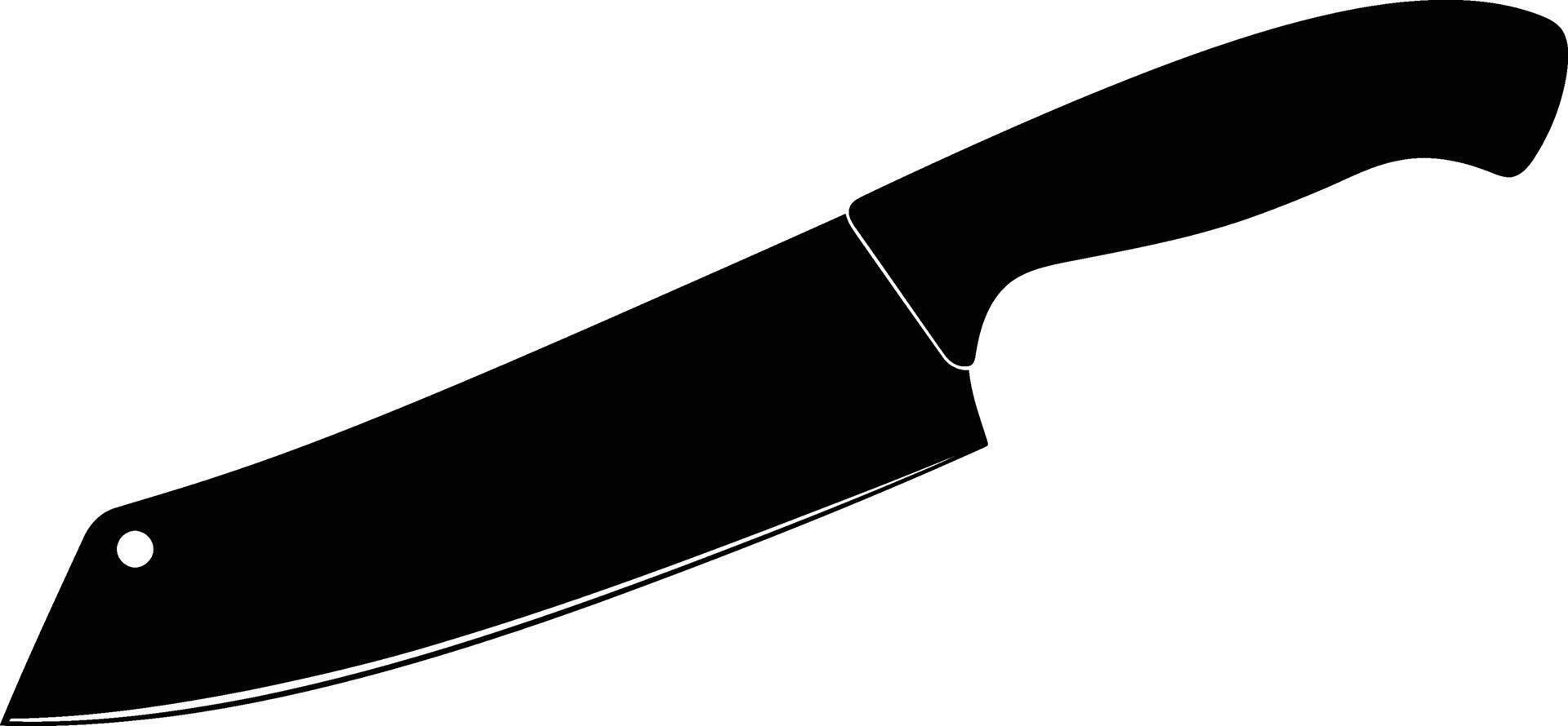 Curved-blade boning knife silhouette professional ergonomic kitchen knife design vector