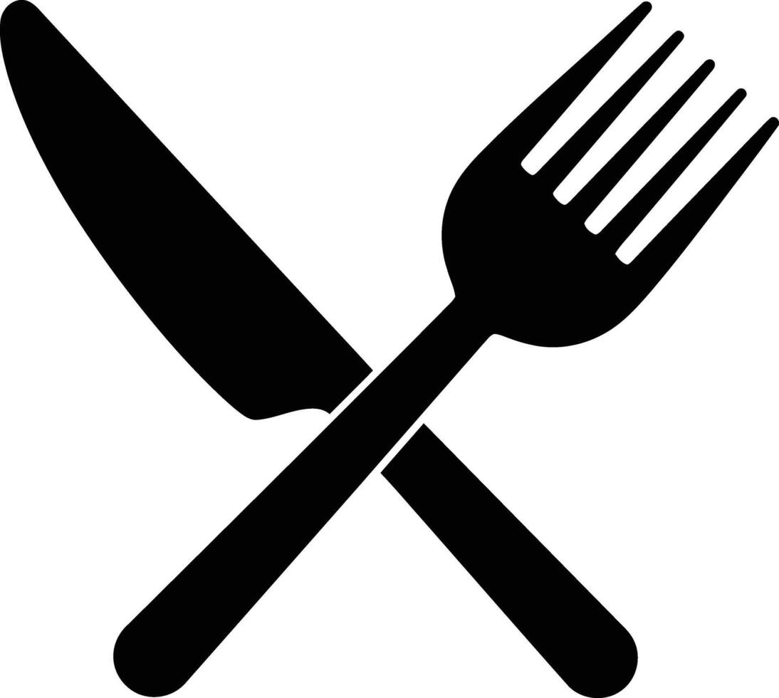 Minimalist Knife and Fork Icon for Restaurant Branding vector