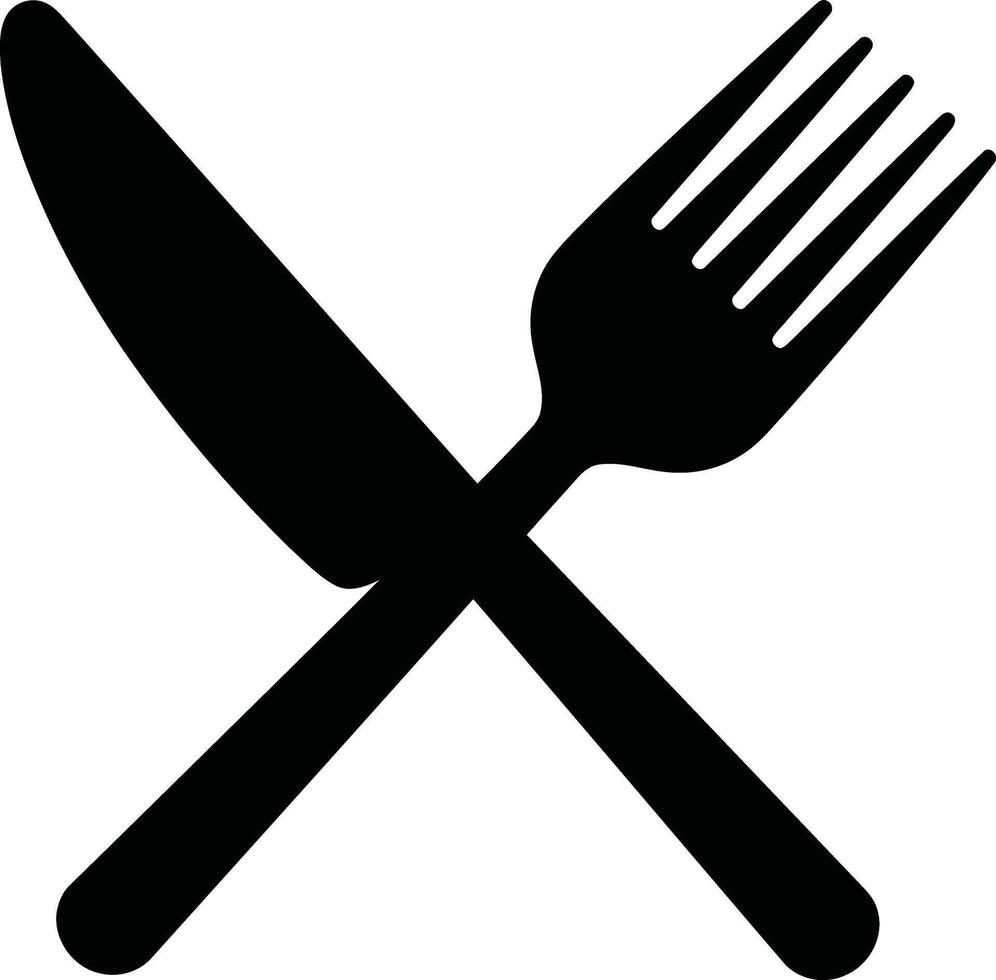 Minimalist Knife Fork Icon for Restaurant and Food Menu Design vector