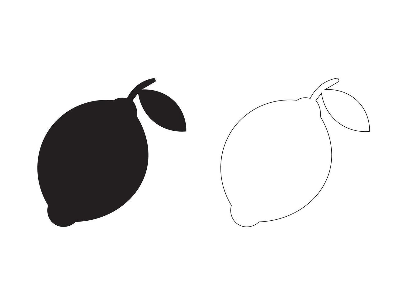 Simple black and white lemon illustration vector