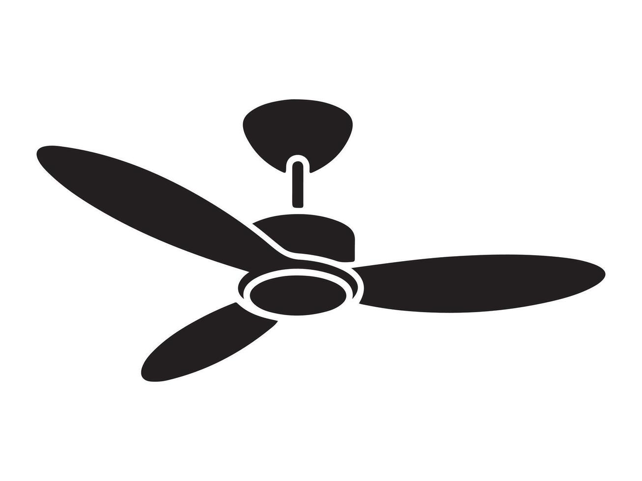 Simple black and white ceiling fan vector