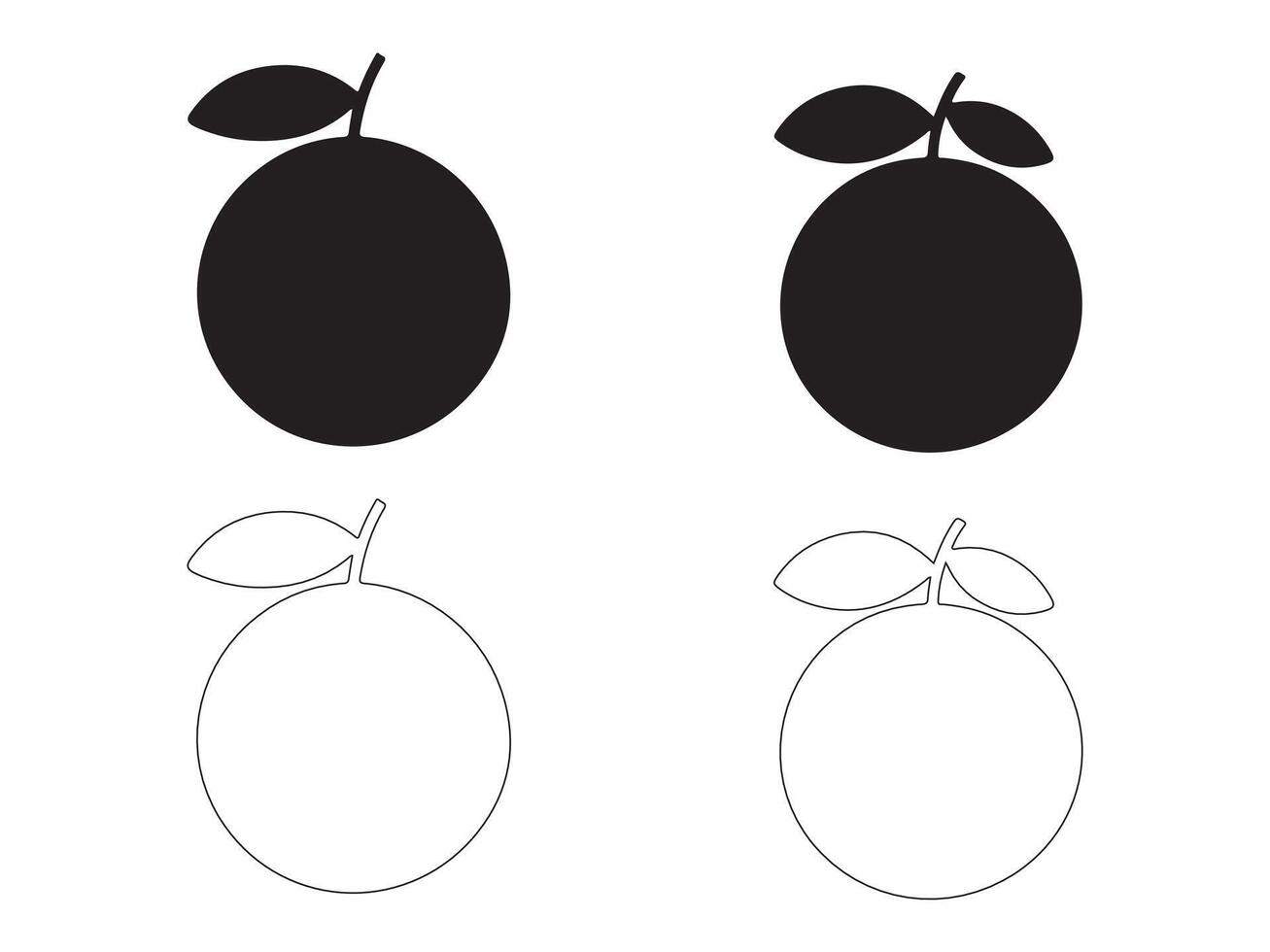 Illustration of an Orange, Solid and Outline Variations vector