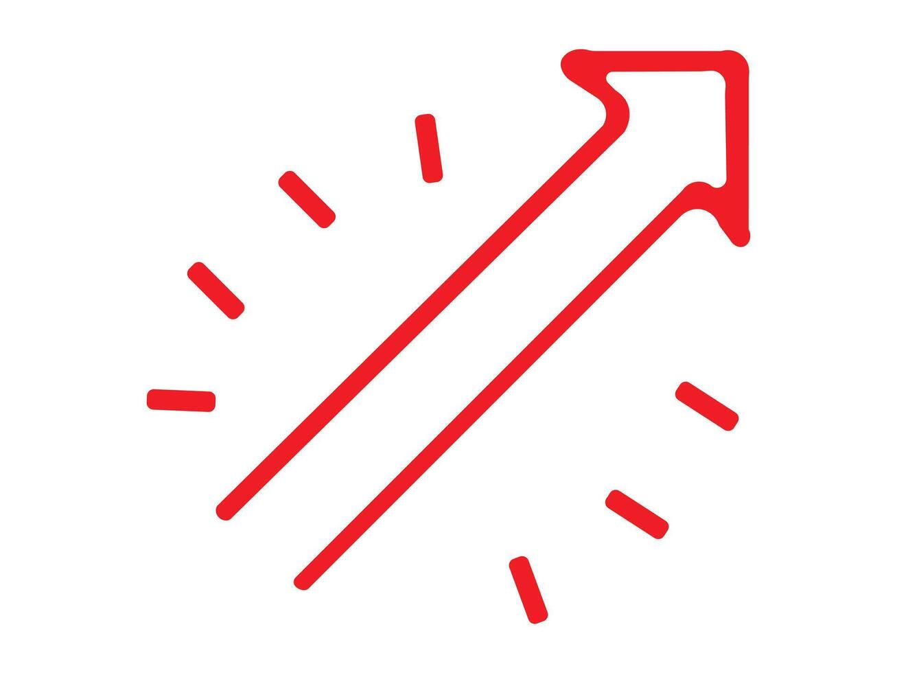 Dynamic Red Arrow Graphic with Burst Effect vector