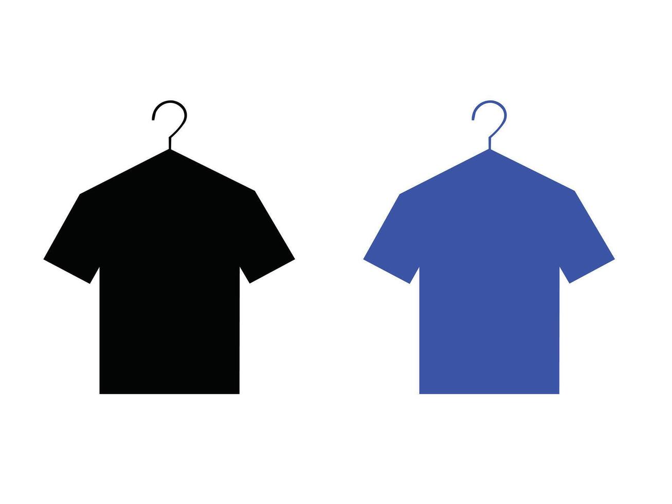 Simple Illustration of a Black and Blue T-Shirt on a Hanger vector