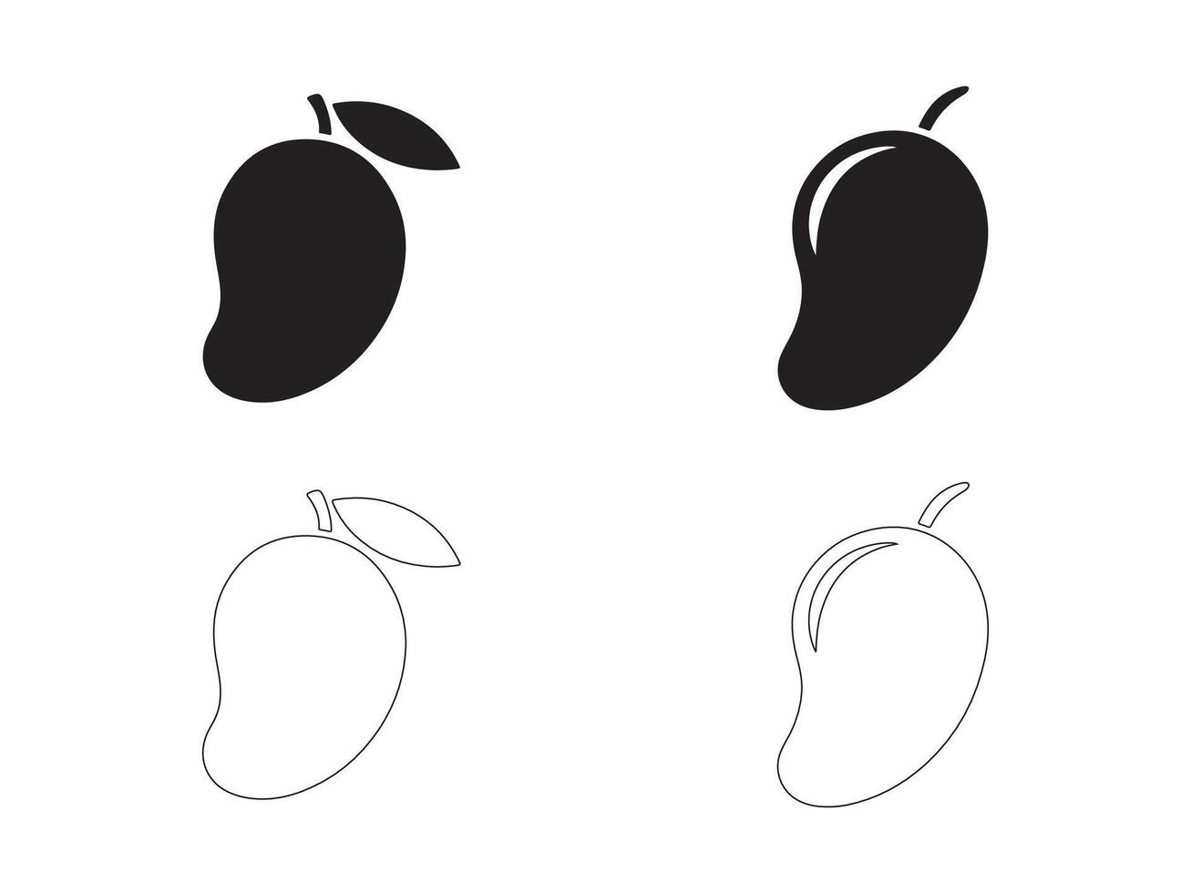 Simple, Vibrant Mango Silhouette vector