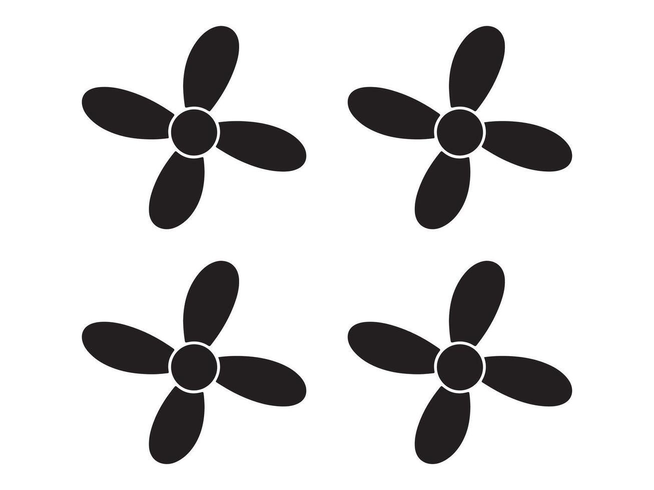 Simple black and white ceiling fan graphic. vector