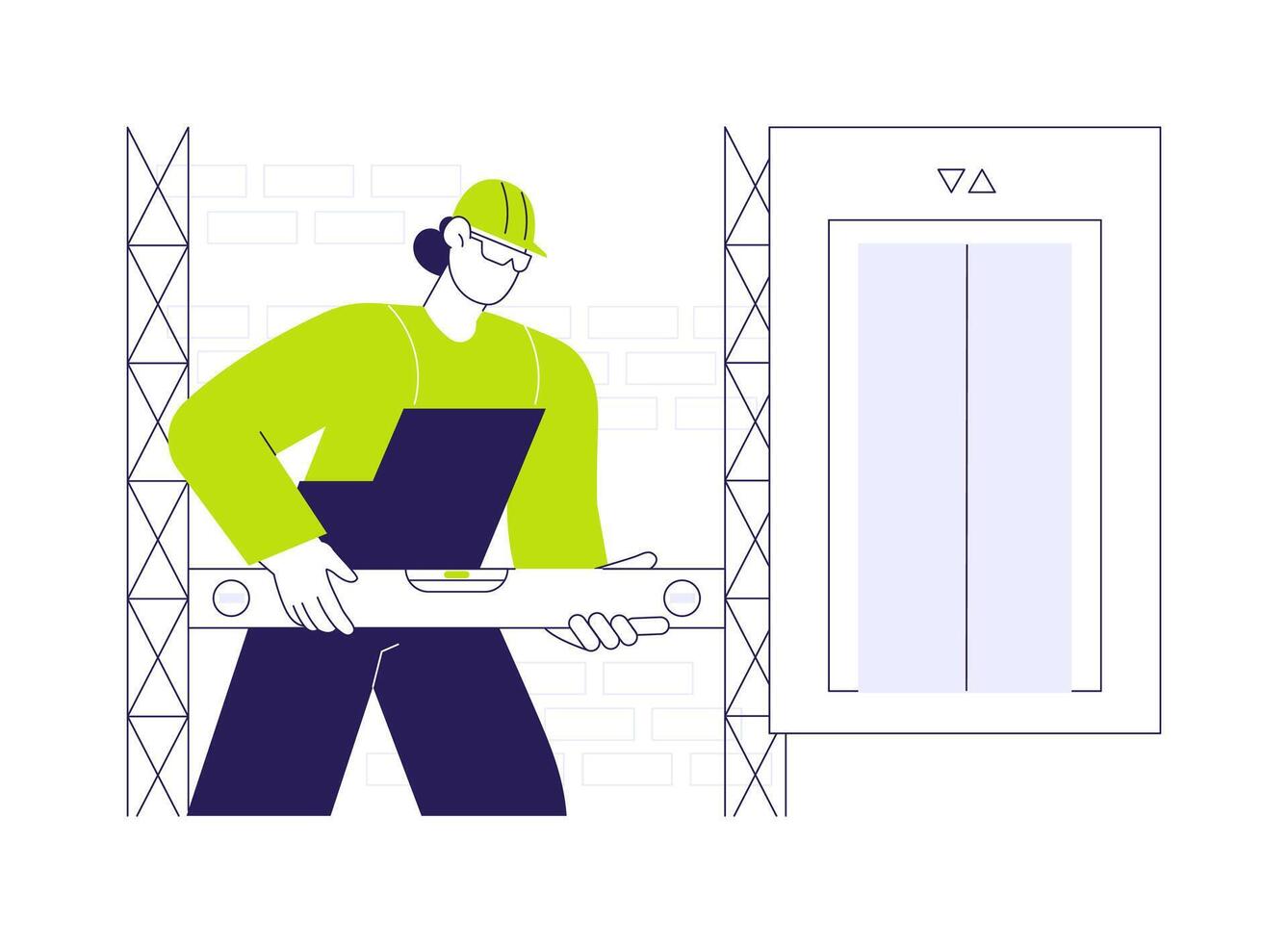 Elevator installation abstract concept illustration. vector