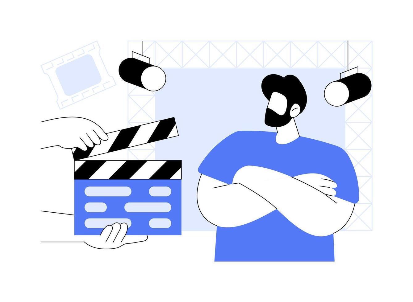 Casting day isolated cartoon illustrations. vector