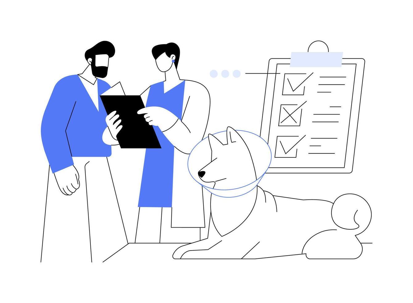 Post operation consultation isolated cartoon illustrations. vector