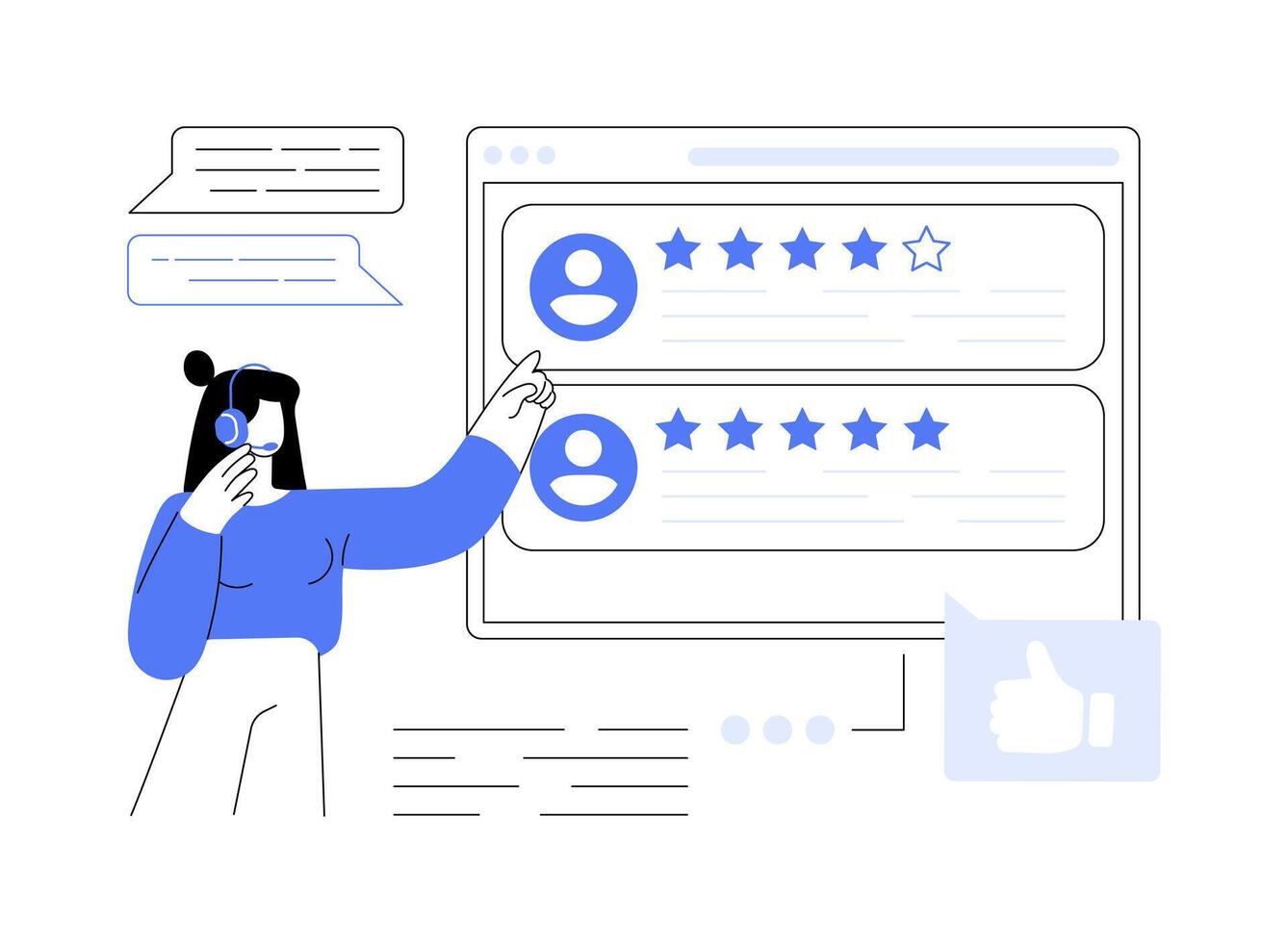 Customer feedback isolated cartoon illustrations. vector