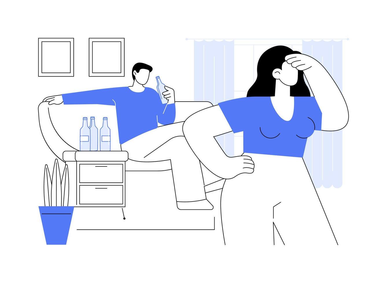 Alcoholism isolated cartoon illustrations. vector