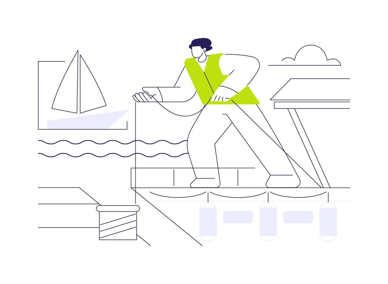 Leaving a berth abstract concept illustration. vector