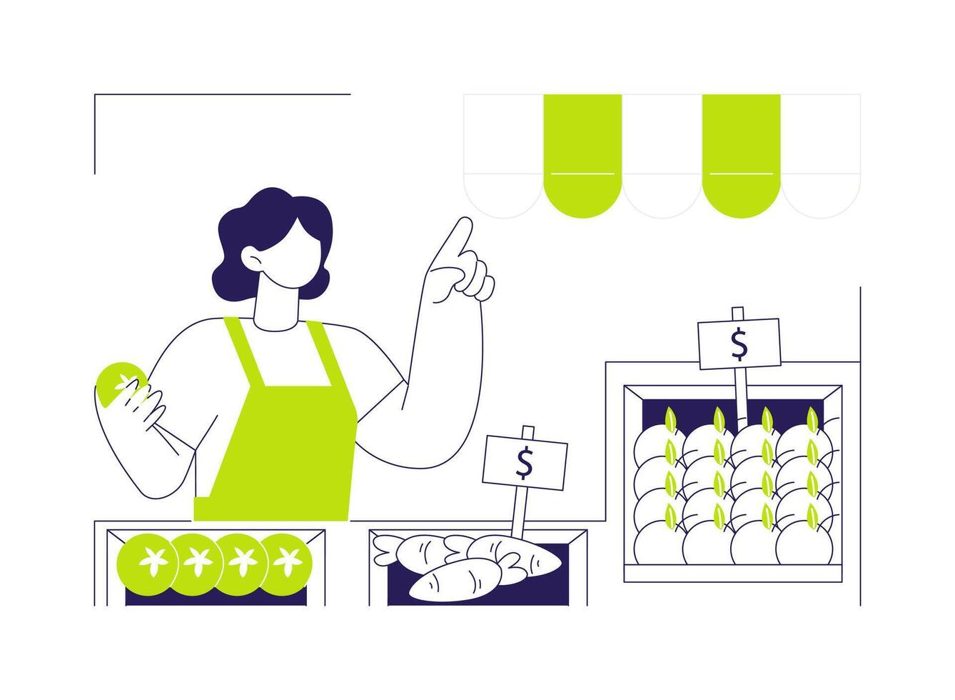 Farmers market abstract concept illustration. vector