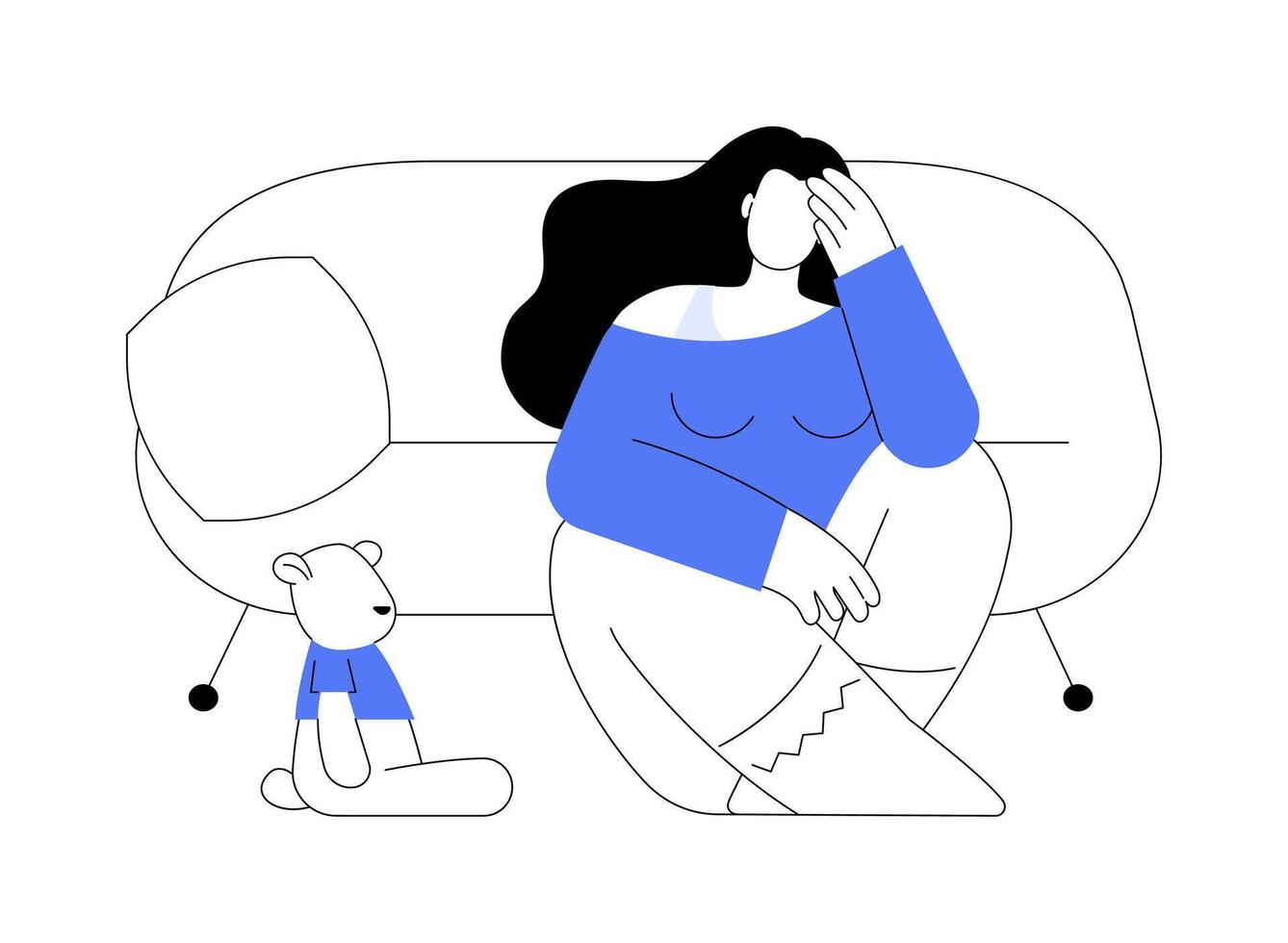Infantilism isolated cartoon illustrations. vector