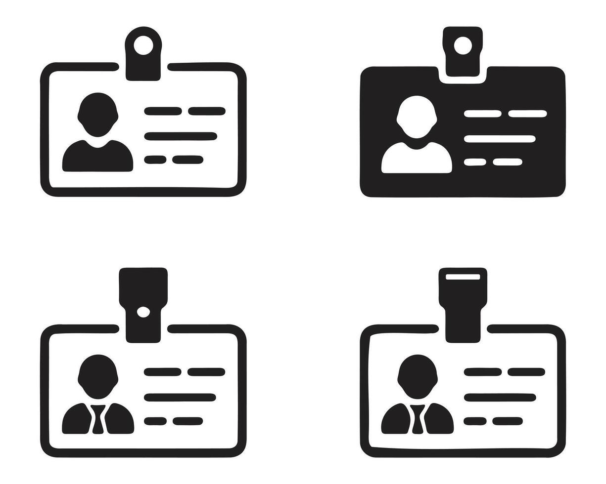 Simple Icon Set of Employee ID Badges vector