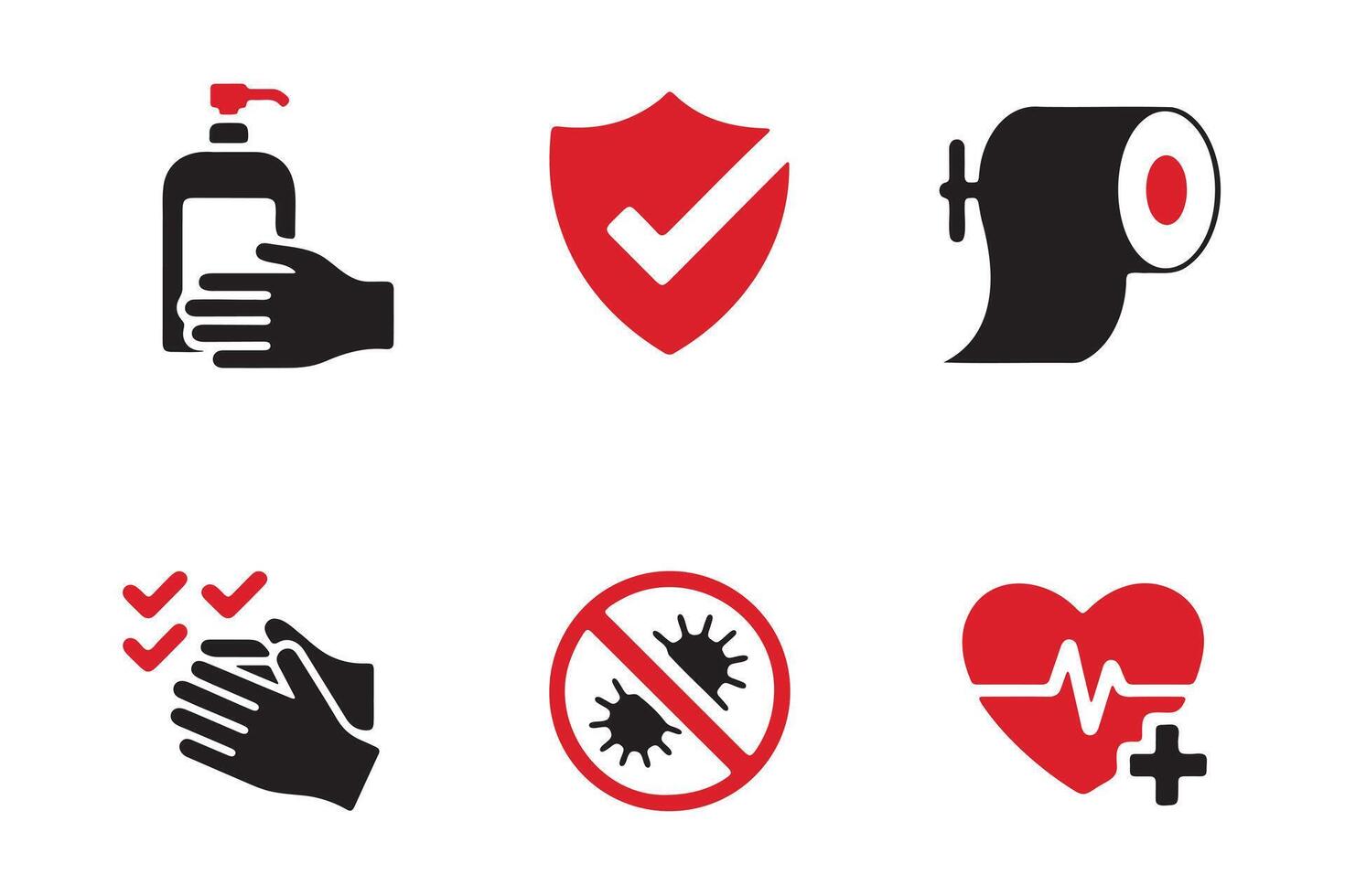 Essential hygiene icons for preventing illness. vector