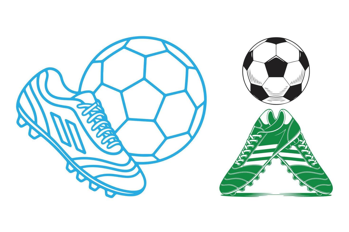 Stylish Soccer Cleats and Ball Graphic Design vector
