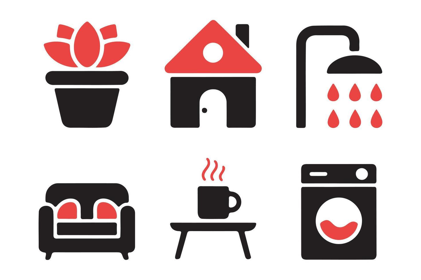 Simple Icons Depicting Essential Home Amenities vector