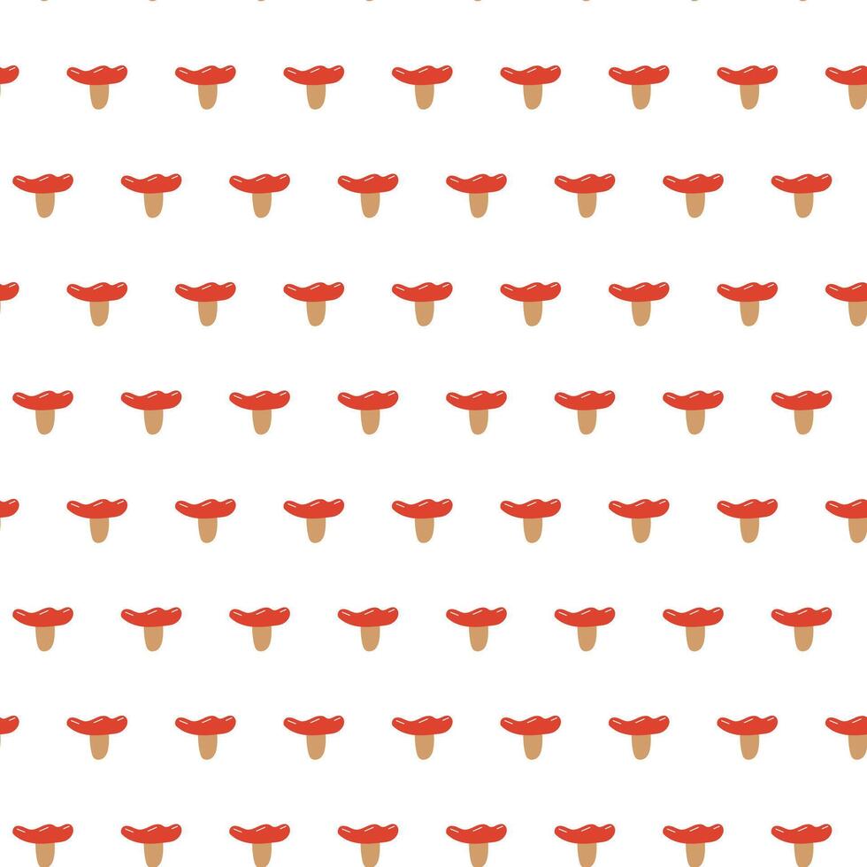 Red mushroom seamless pattern. Autumn pattern with small mushroom. vector