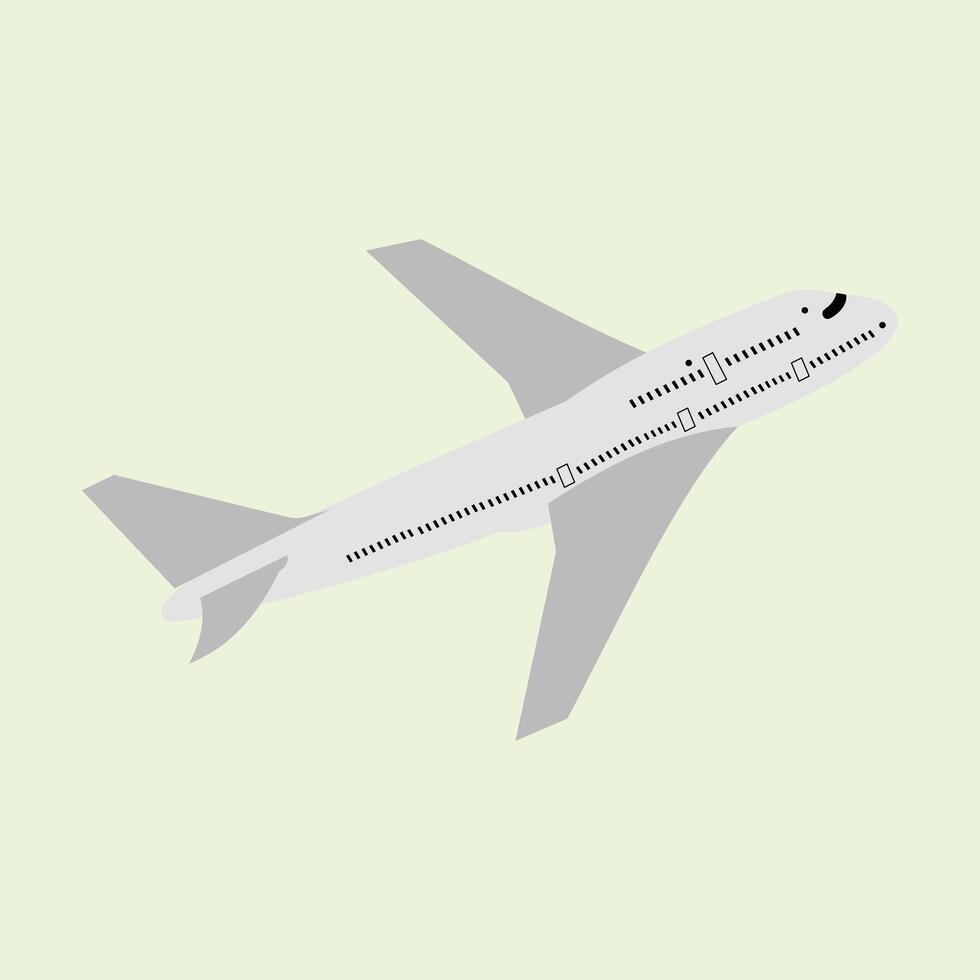 Airplane isolated on green background. Airplane isolated on white background illustration in flat style. Airplane illustration in flat design. vector