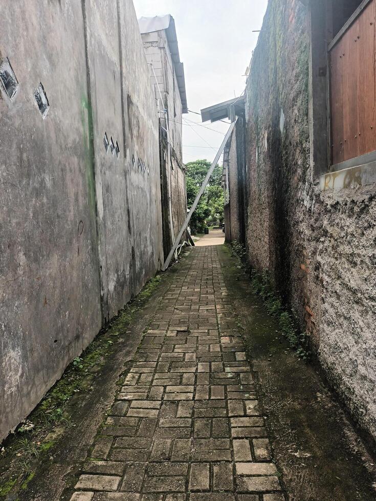 Narrow Brick Alleyway Between Buildings photo