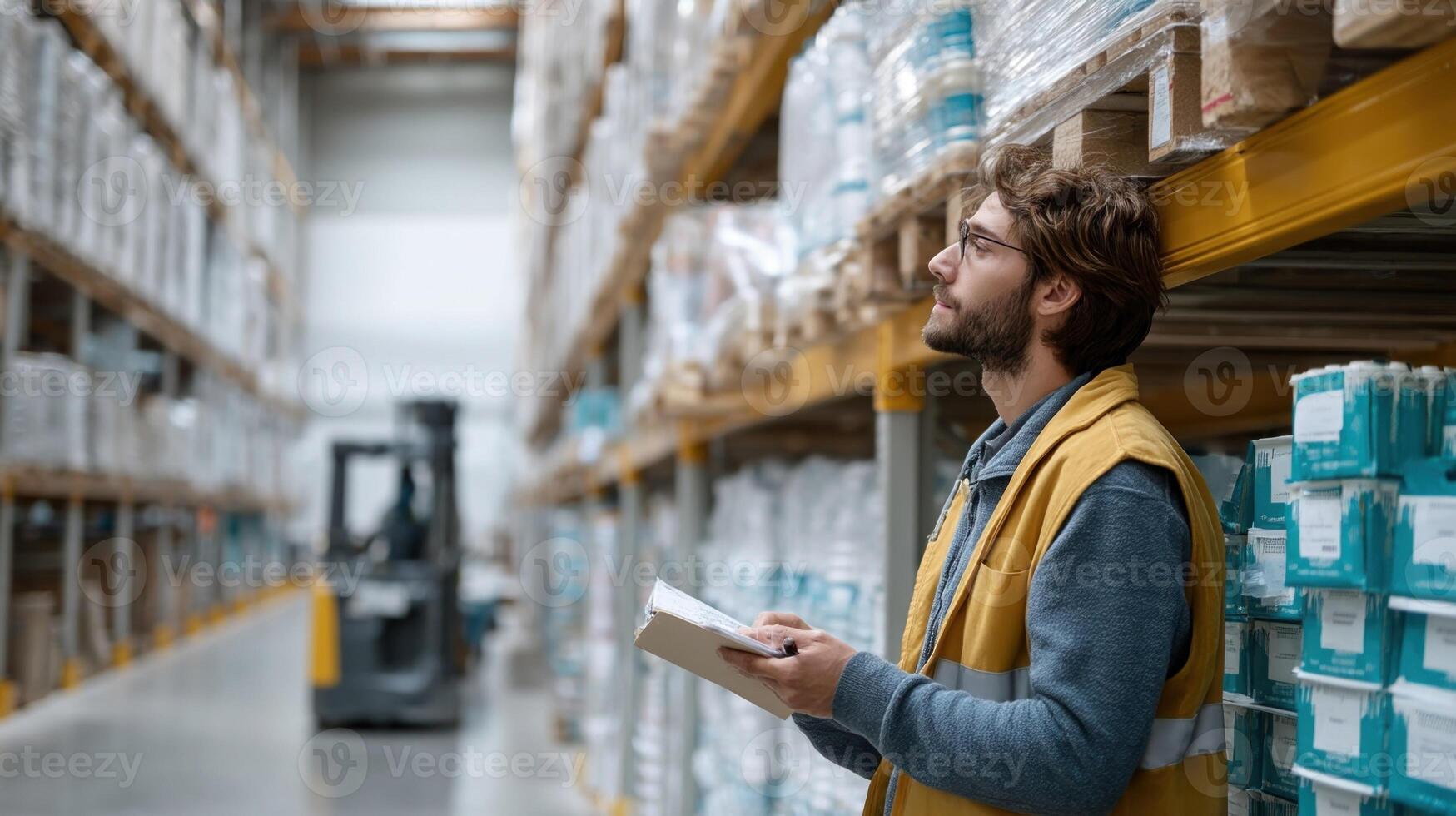 one scans shelves while another transports products illustrating a synchronized effort to maintain stock availability and enhance customer experience photo