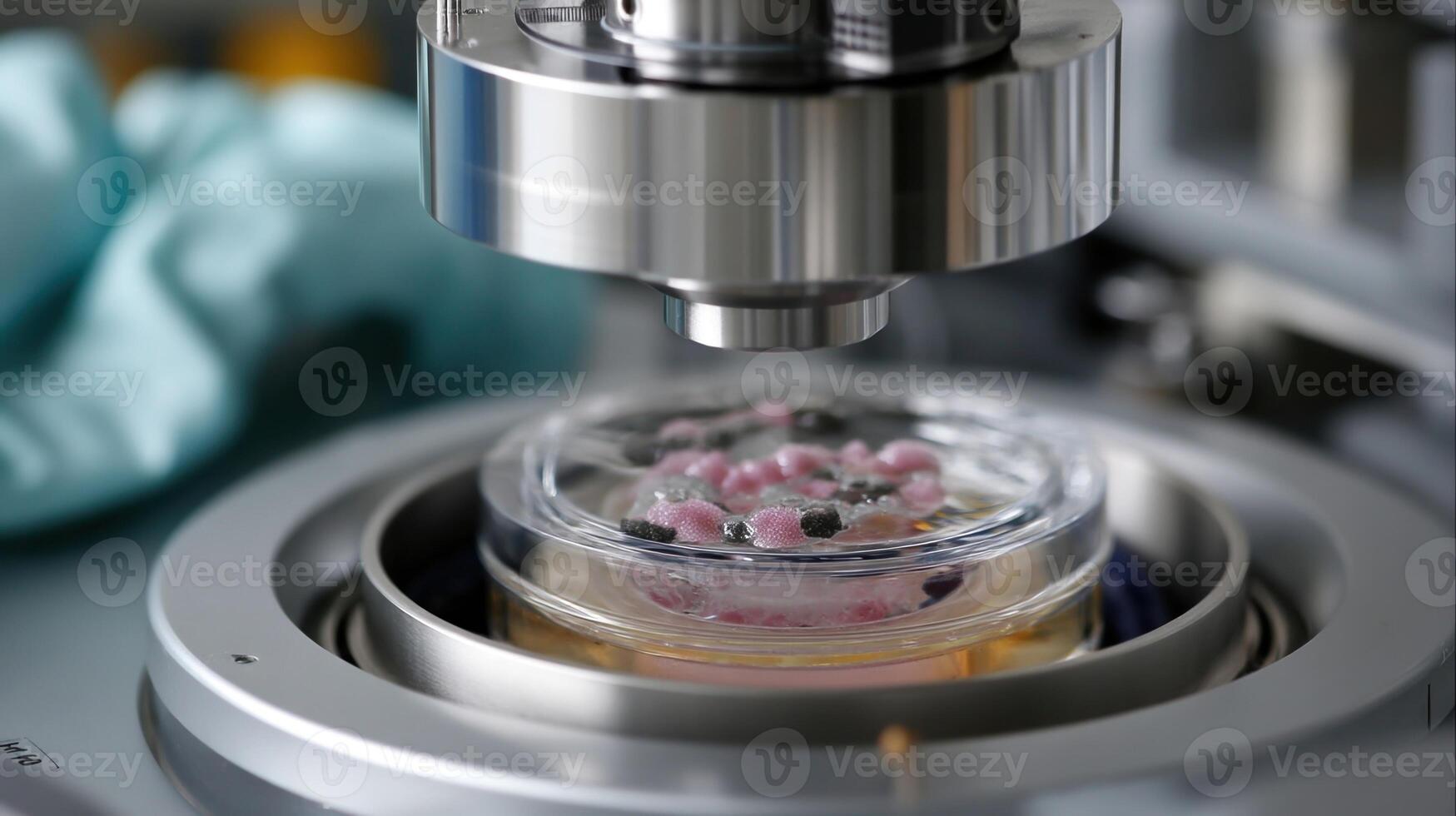 Detailed view of a sample being analyzed in a centrifuge with varying layers of plasma and cellular components clearly visible after spinning photo