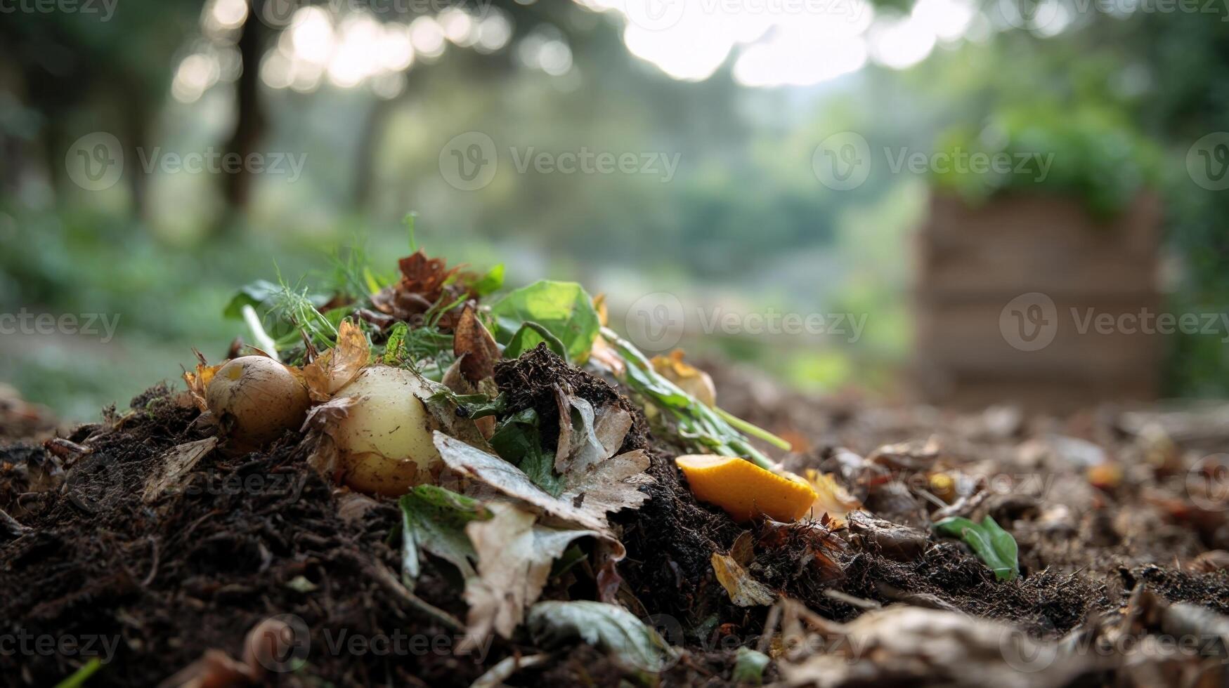 A timelapse image of a compost heap transforming organic waste into nutrientrich soil reflecting the process of sustainable waste management photo