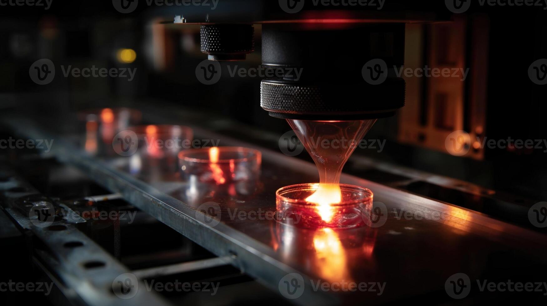 A timelapse image showing the progression of cartilage growth over time within a specialized bioprinter highlighting cellular development in the absence of gravity photo