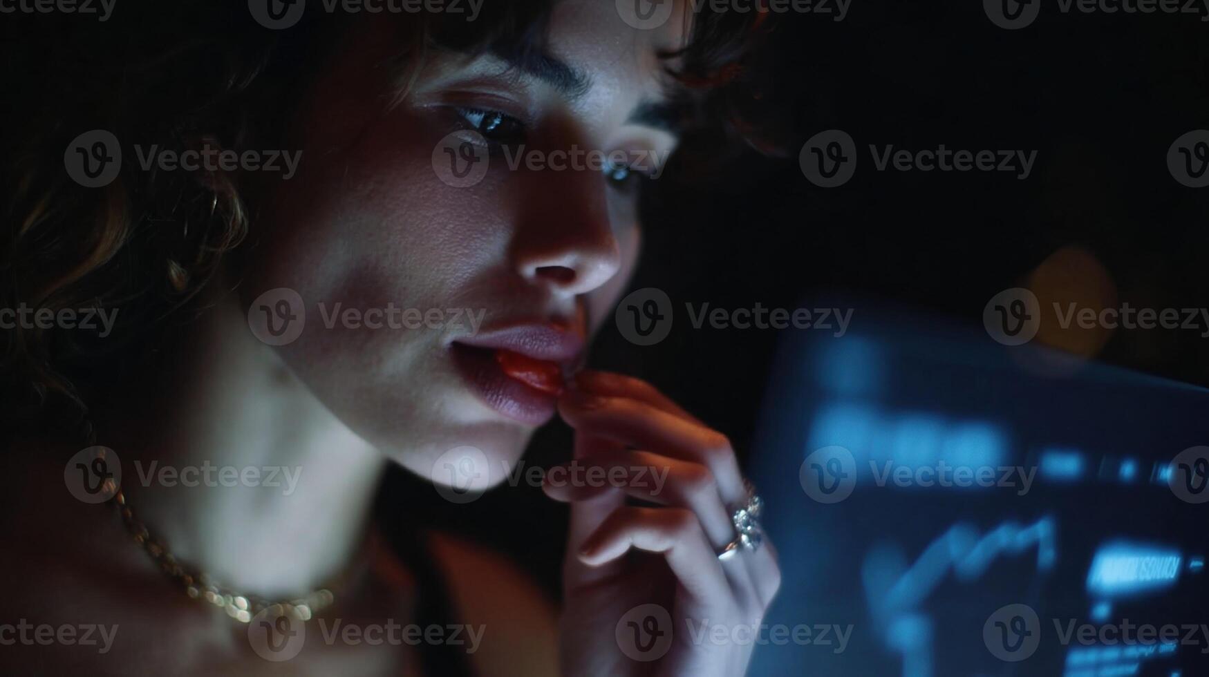 A holographic interface projecting a graph displaying taste preferences and nutritional needs while an AI algorithm adjusts the composition of the chewing gum to personalize the experienc photo