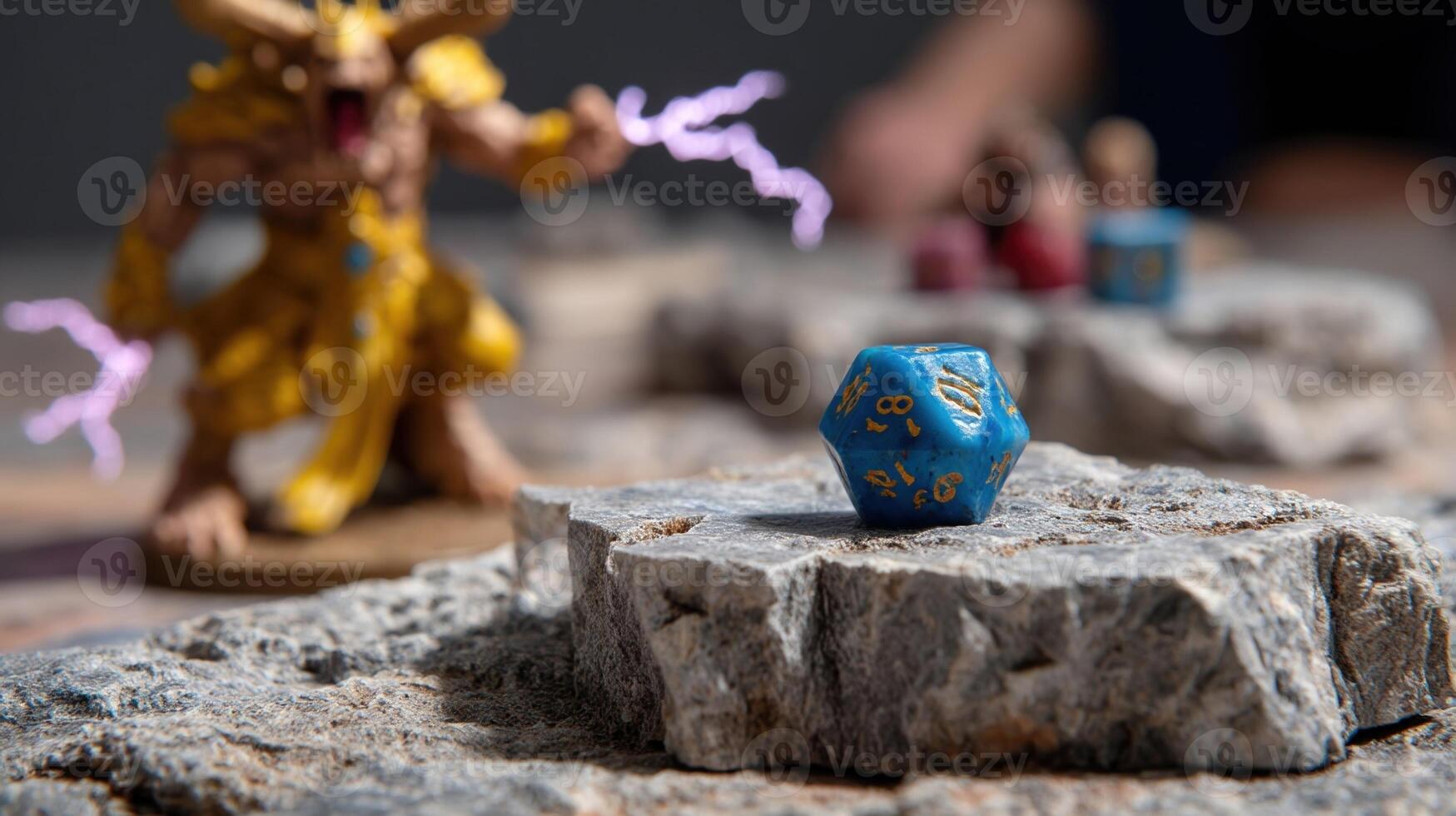 Dice showing eight during a tabletop role playing game session photo