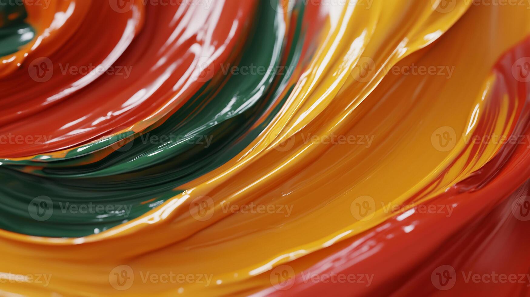 A close up of a colorful paint swirled in a bowl photo