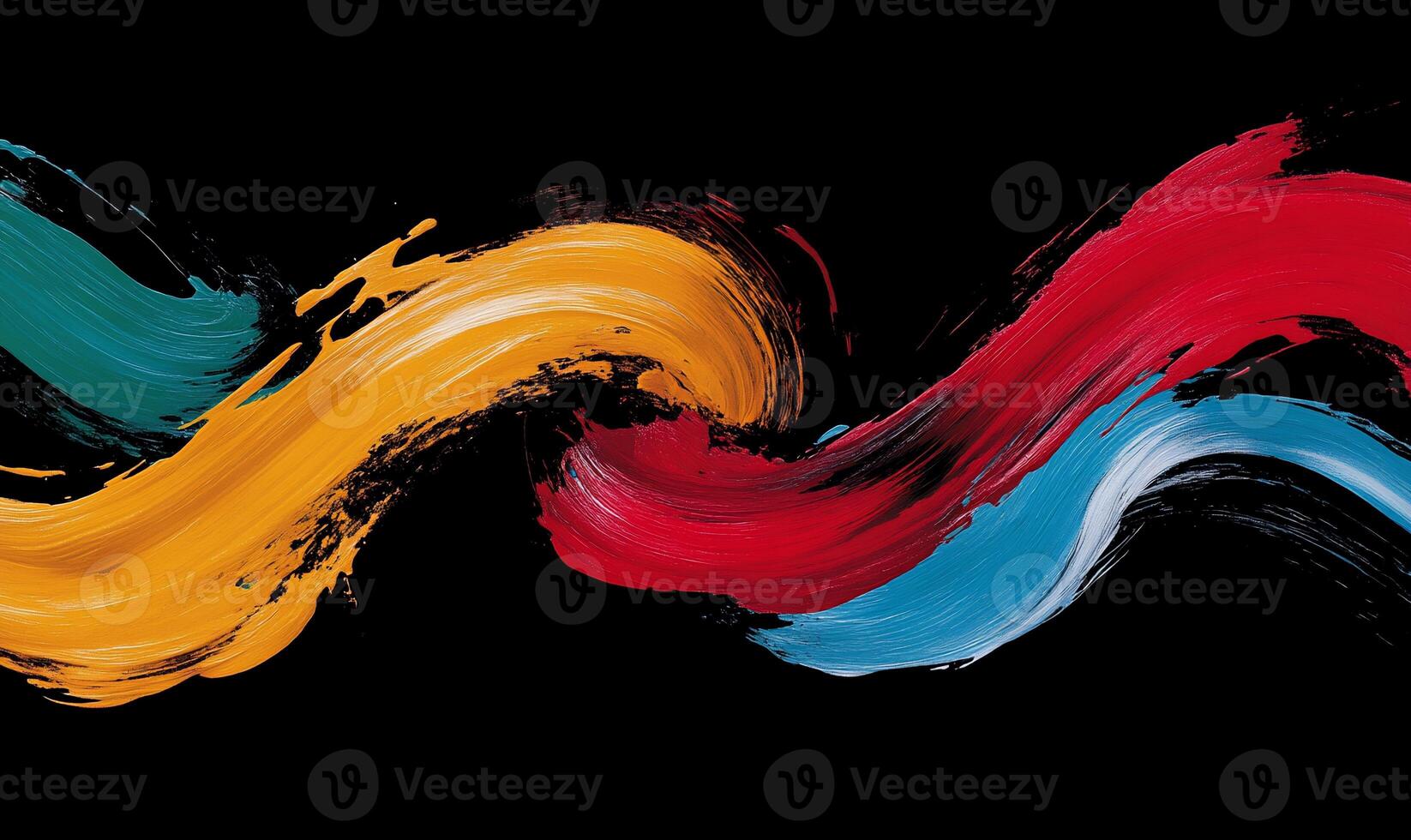 Abstract paint strokes in vibrant colors photo