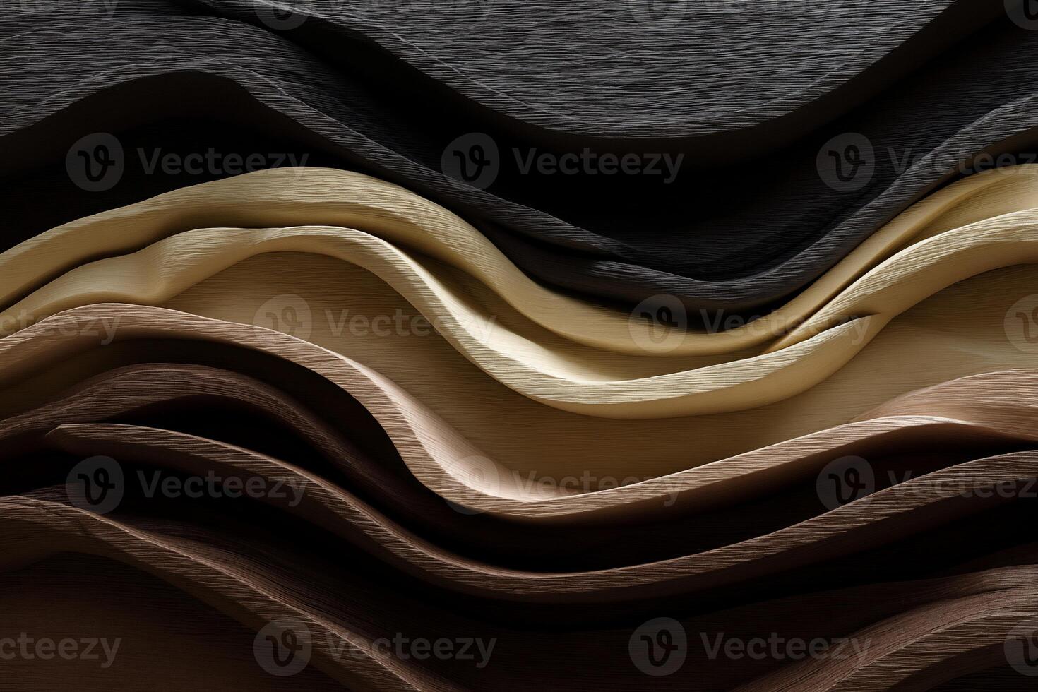 Abstract layered wavy textures in dark brown, beige, and dark grey tones photo