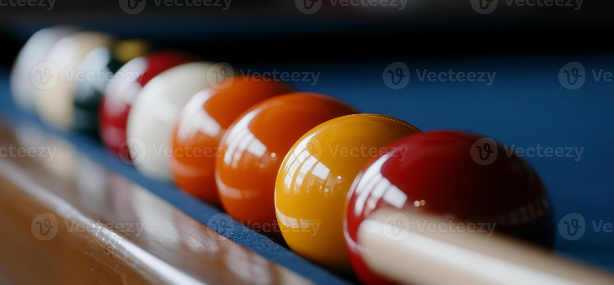 A pool table with balls on it photo