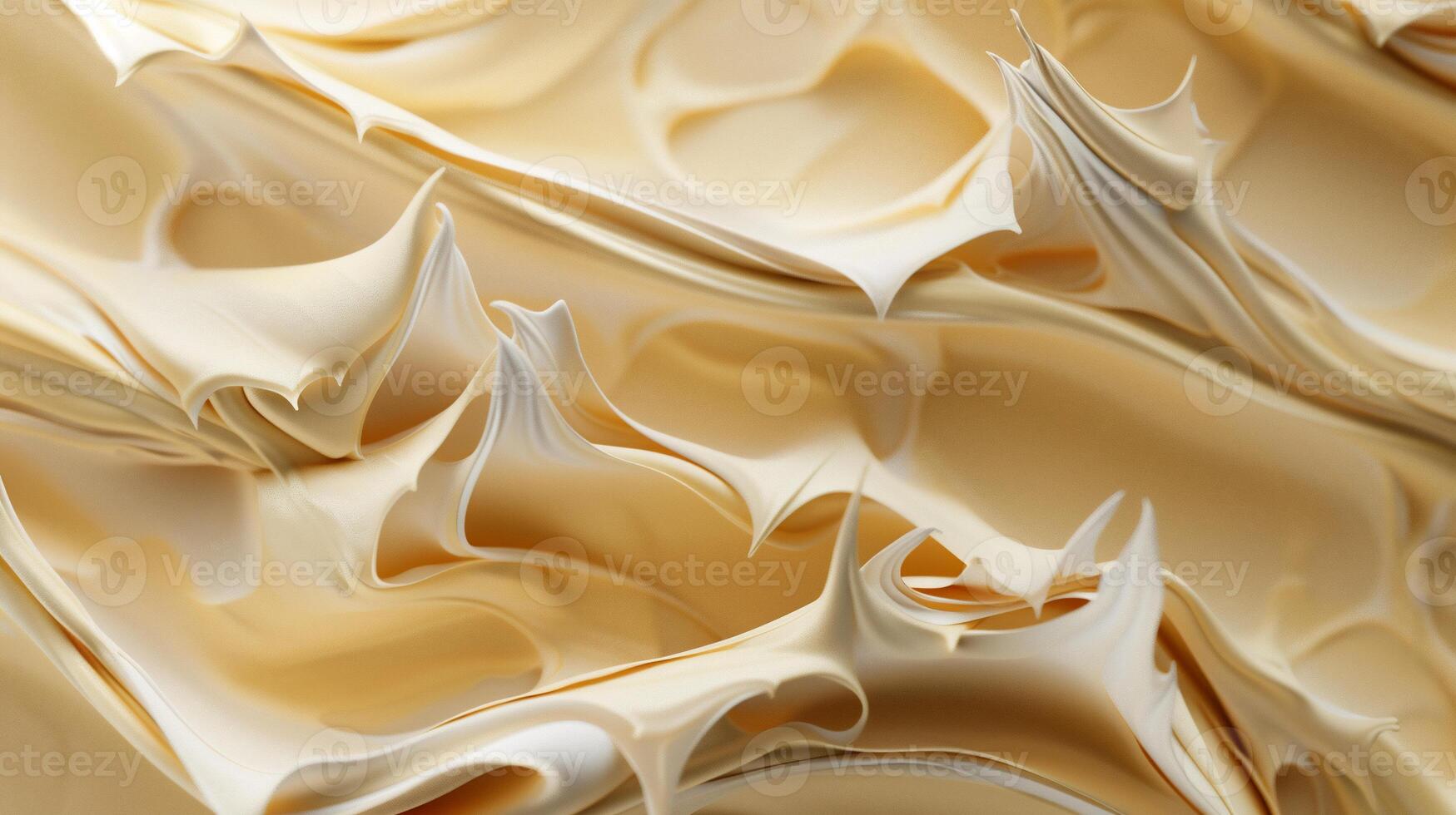 Creamy, abstract swirls of light beige and white. Detailed texture of flowing substance photo