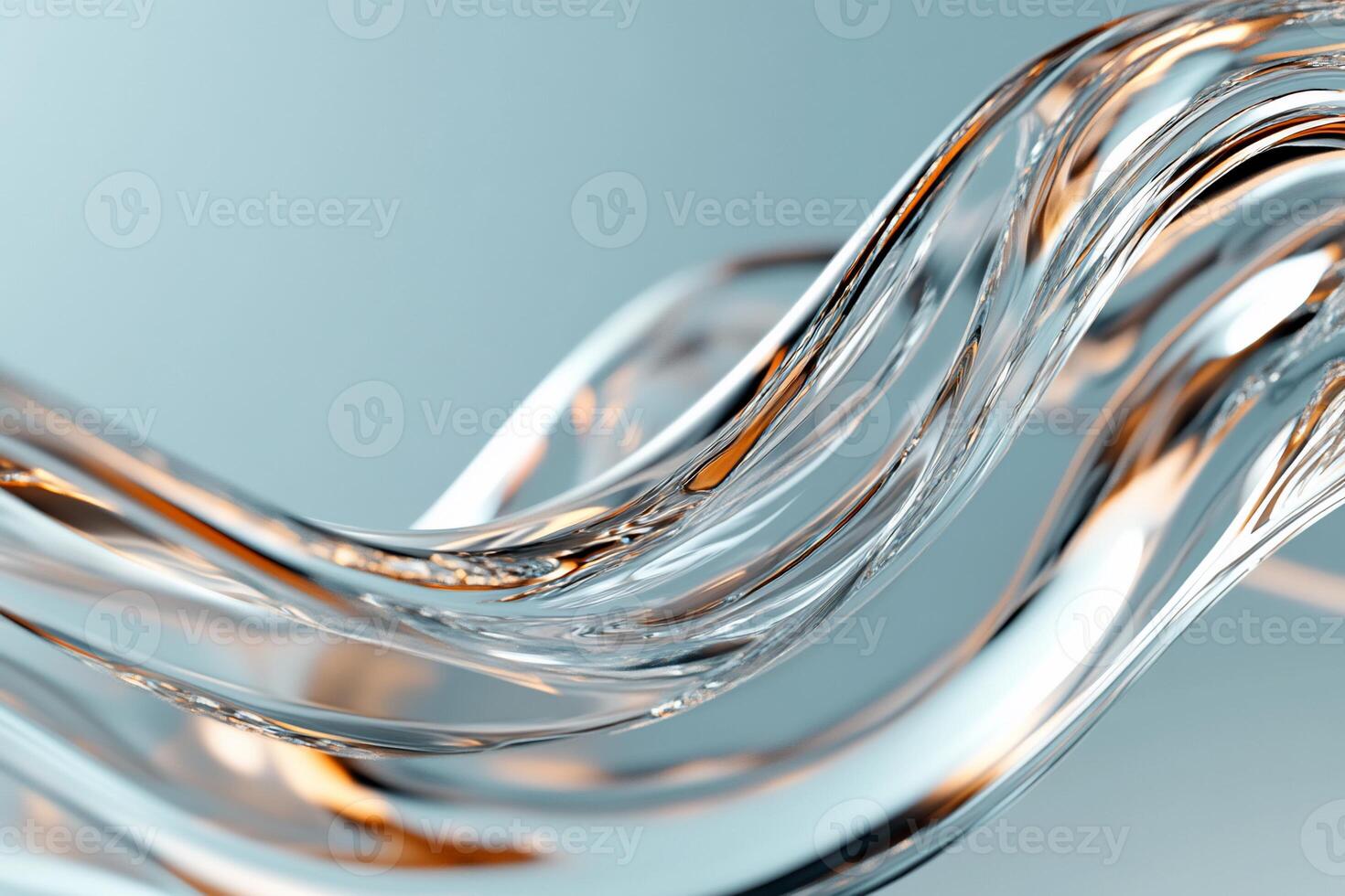 Abstract liquid flows in shimmering, translucent waves photo