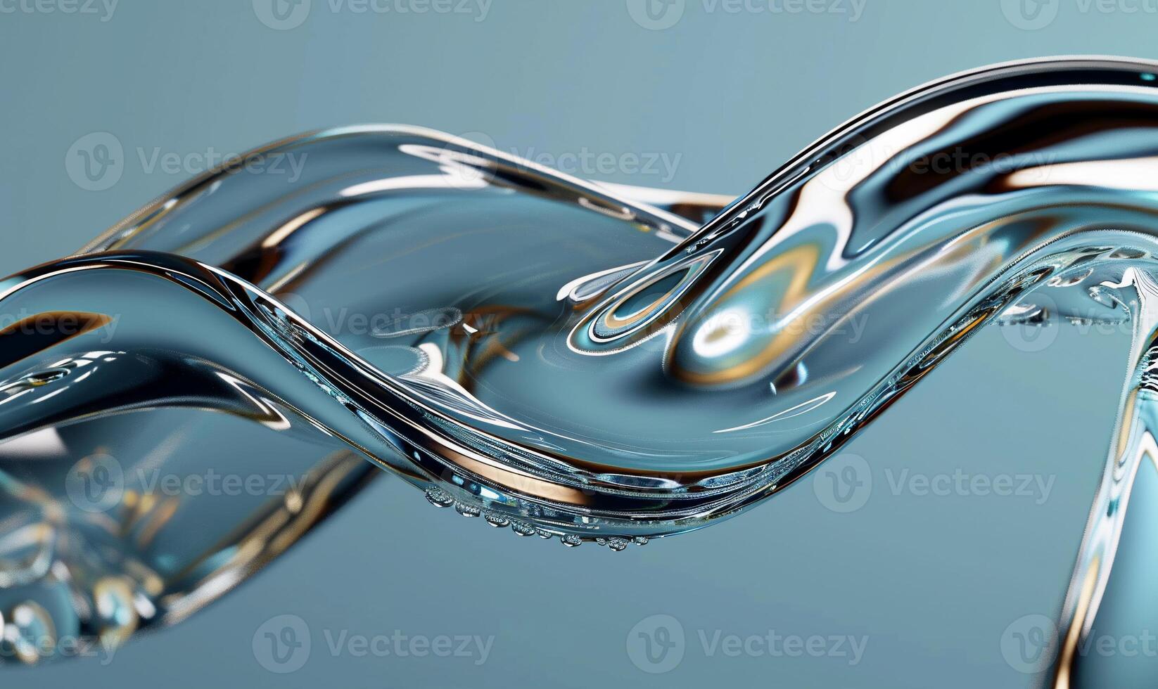 Abstract liquid waves in motion, smooth transitions of translucent, flowing forms photo
