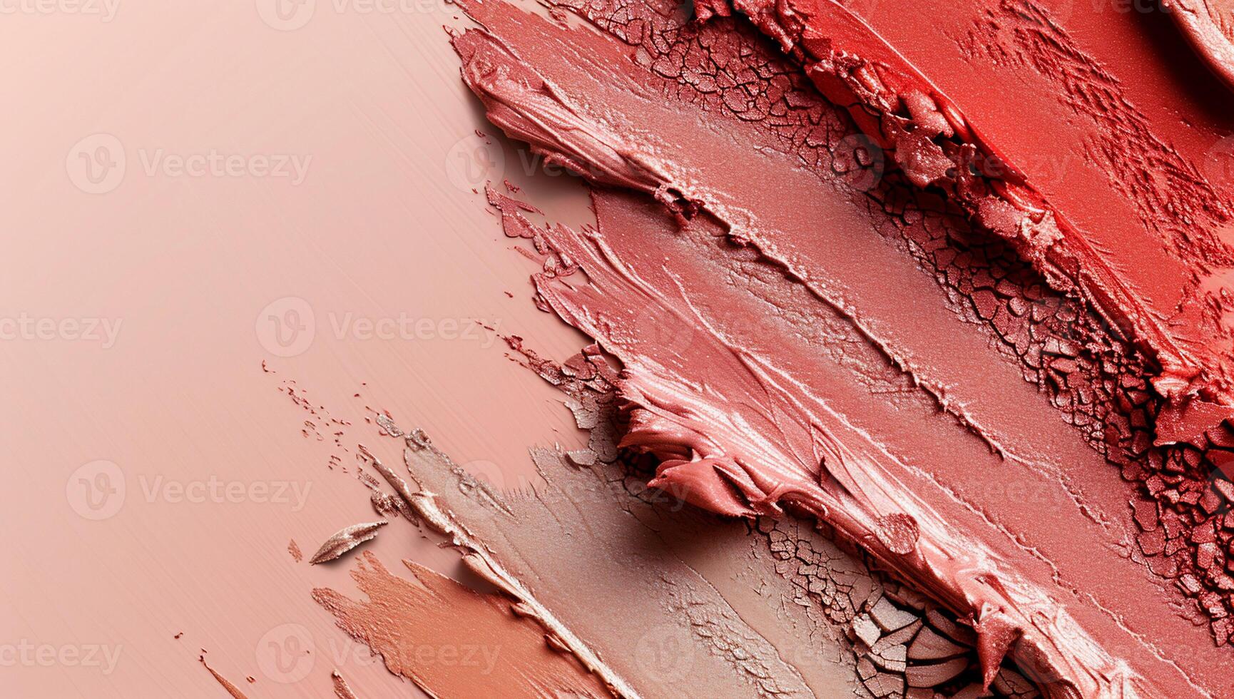 A close up of a red and pink makeup photo