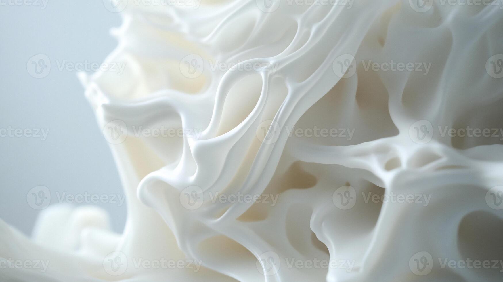Abstract white, flowing, textured form. Detailed, dynamic, sculpted shapes photo