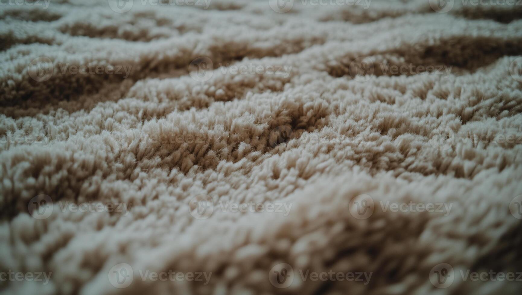 Close-up view of a textured, light beige, plush fabric with subtle ridges photo