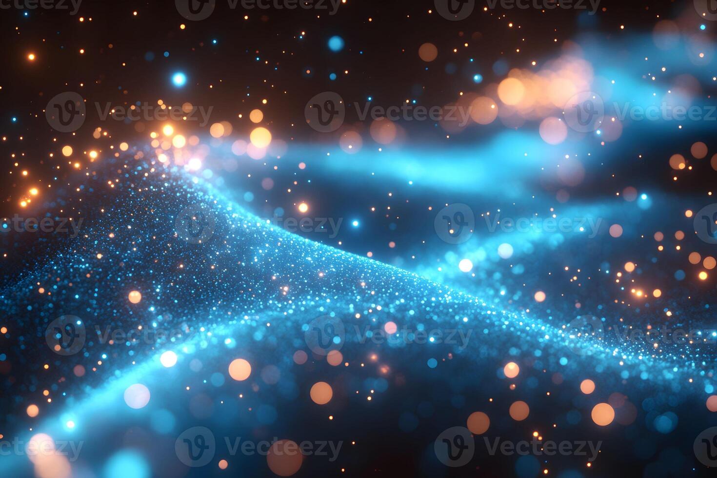 Abstract Blue and Gold Glittering Wave Pattern for Decoration and Design photo