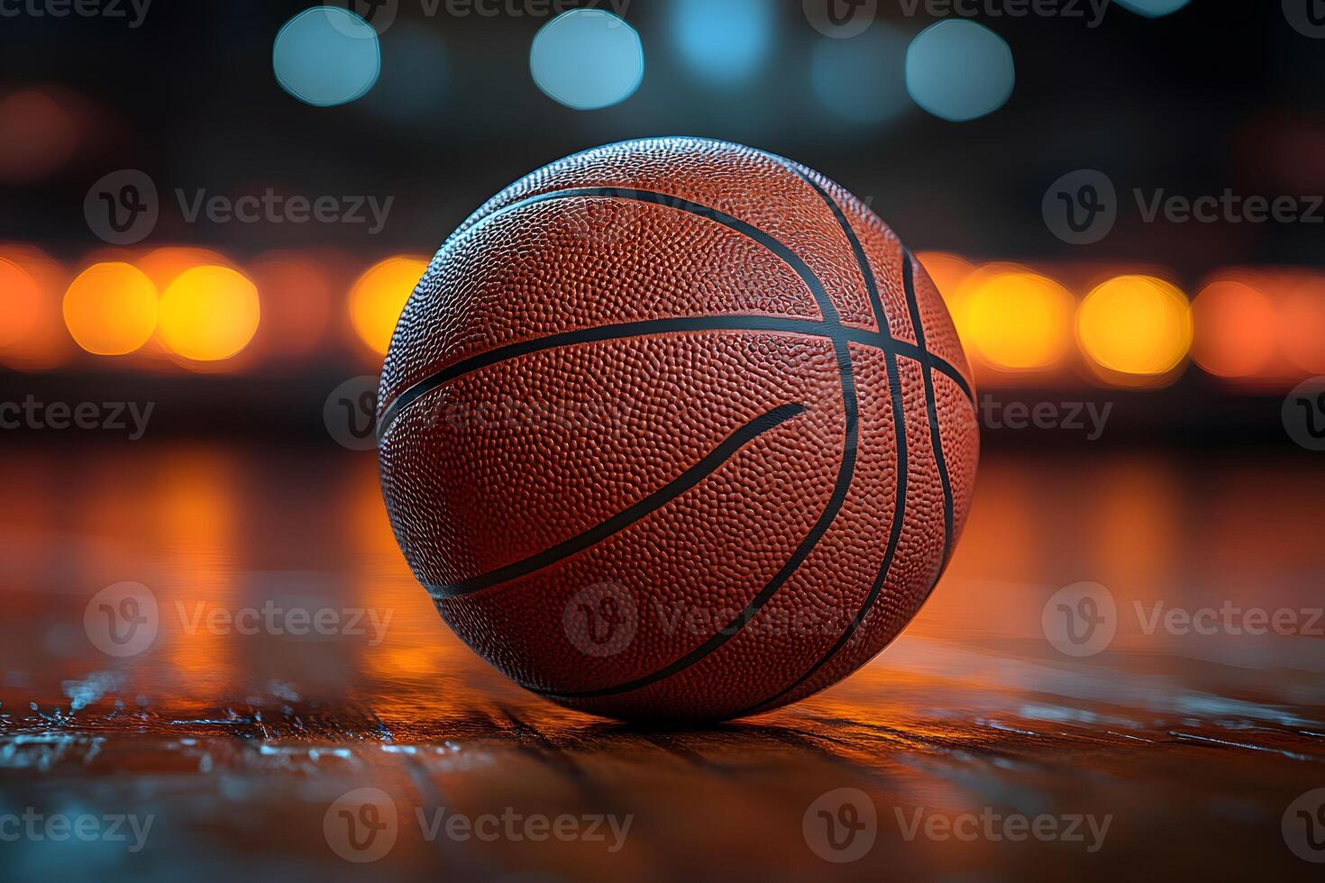 Basketball Icon with Dramatic Lighting for Sports Design and Decor photo