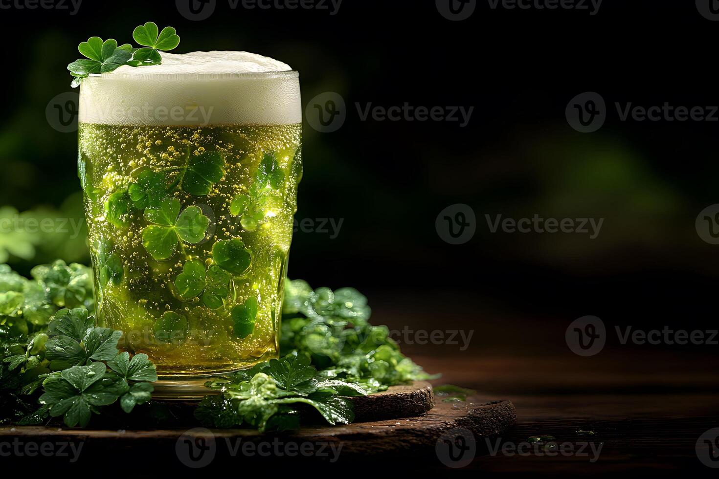 St. Patrick's Day Celebration with Green Beer and Shamrocks photo