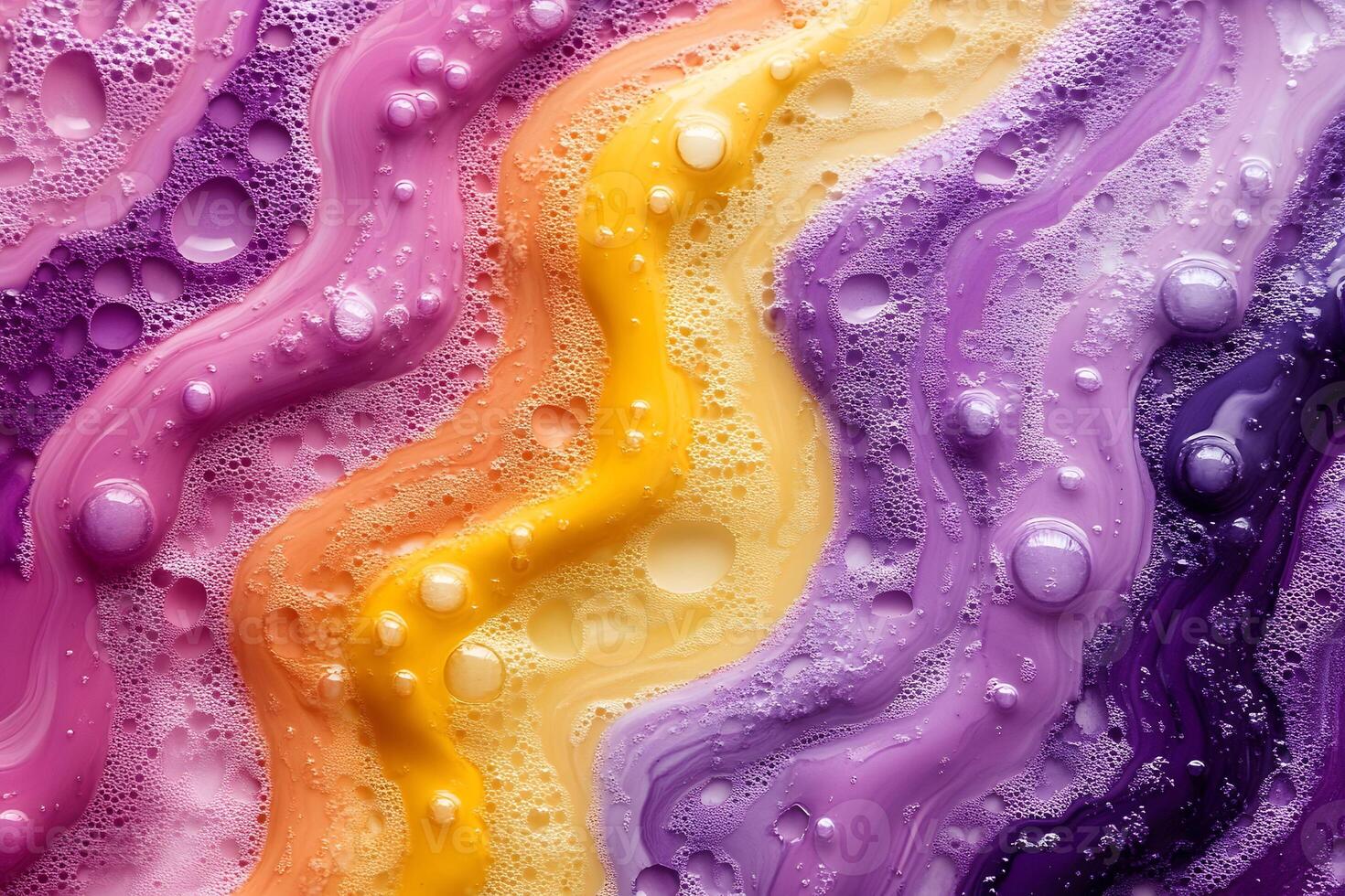 Colorful Abstract Waves with Bubbles for Creative Design and Art Projects photo